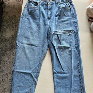 Abercrombie & Fitch Light Blue Relaxed Jeans with Distressed Detail